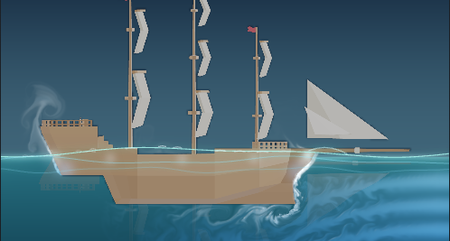 Seaway frame: spray and wake around a ship model